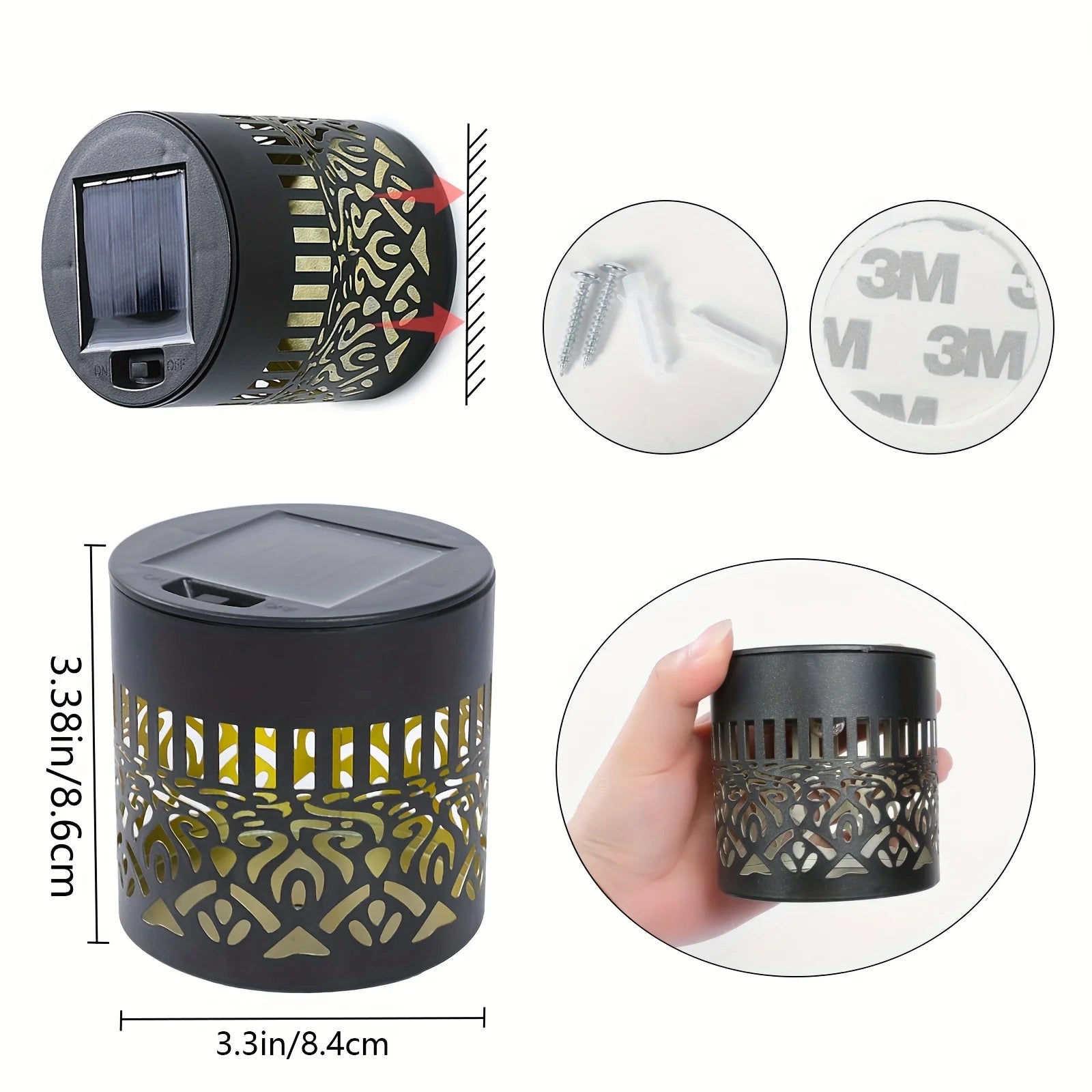 Solar Lantern Wall Lamp 1Pcs Iron Contemporary Design