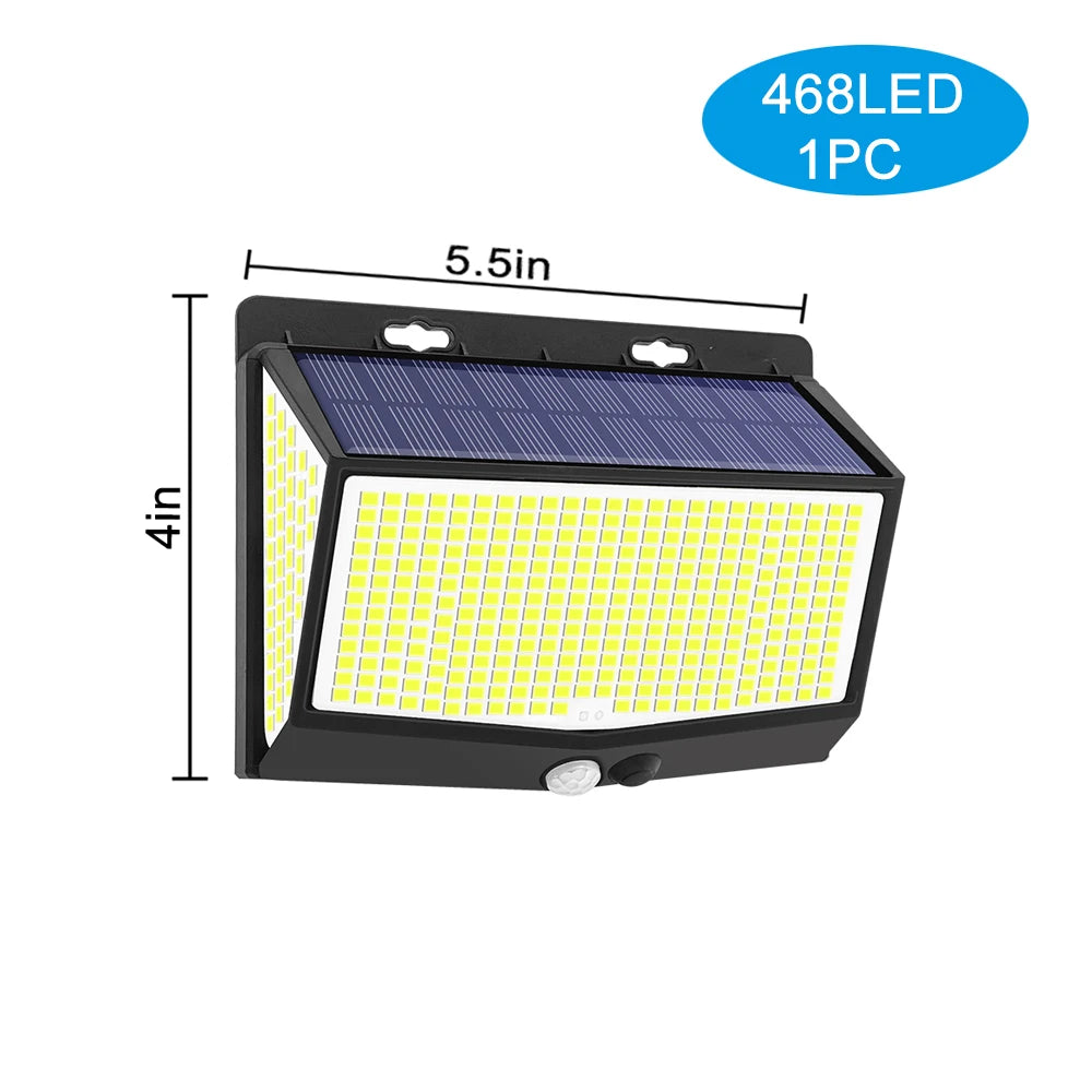 Solar Motion-Sensor Flood Light 528 LED Waterproof