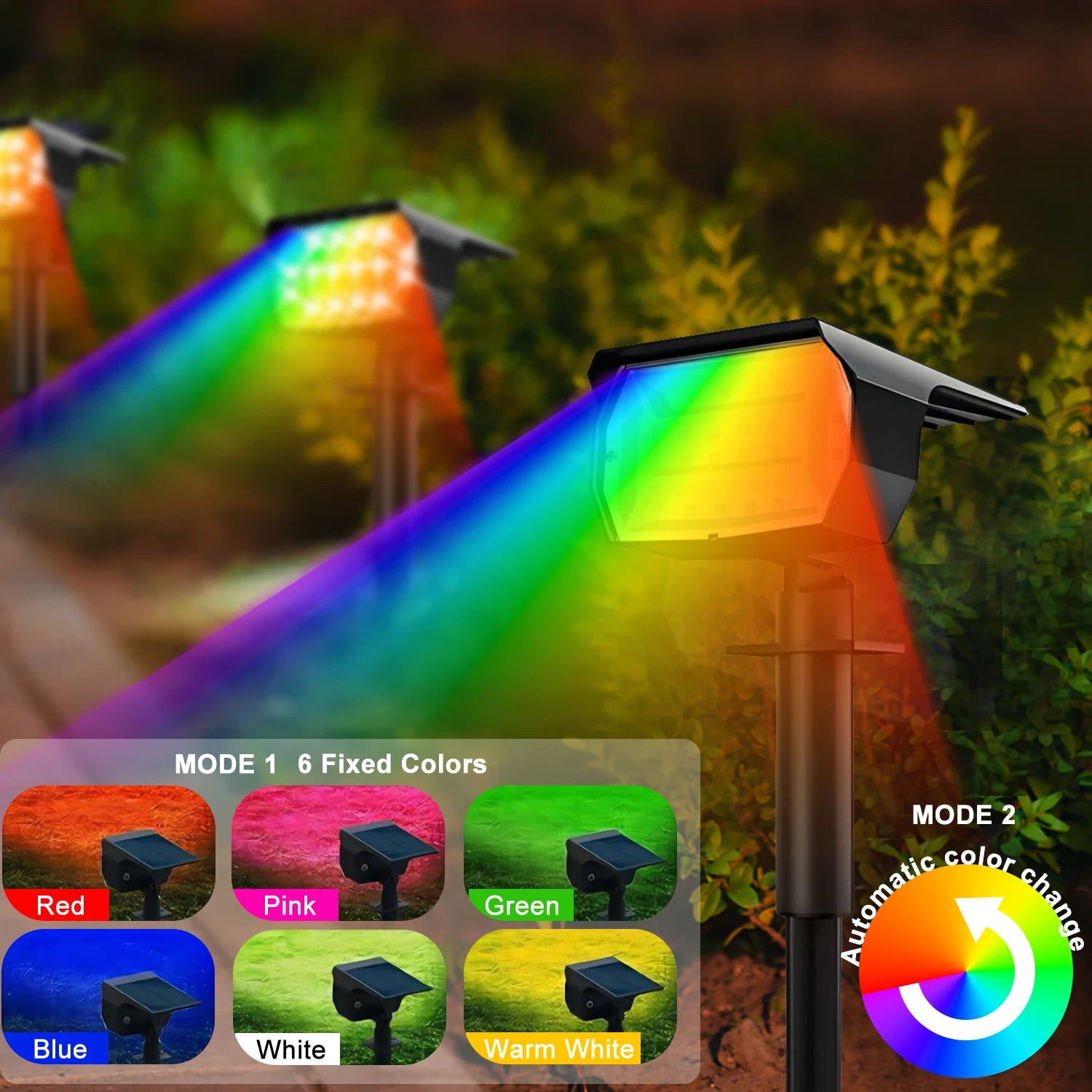 LED Solar Landscape Spotlight Set with 72 and 68 LEDs
