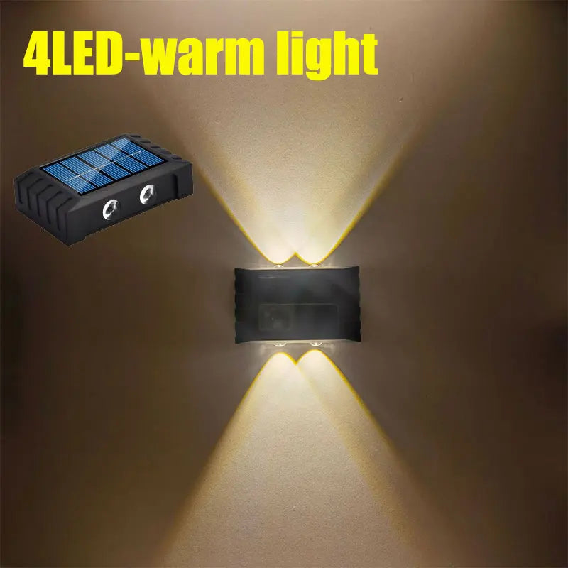 Brightguard Solar Wall Lamp 4/6/8/10 LEDs Waterproof Black