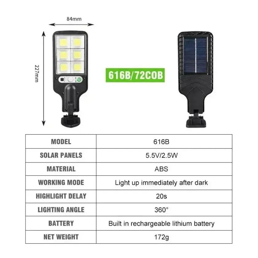 Solar Motion Sensor Wall Light Waterproof Outdoor Security