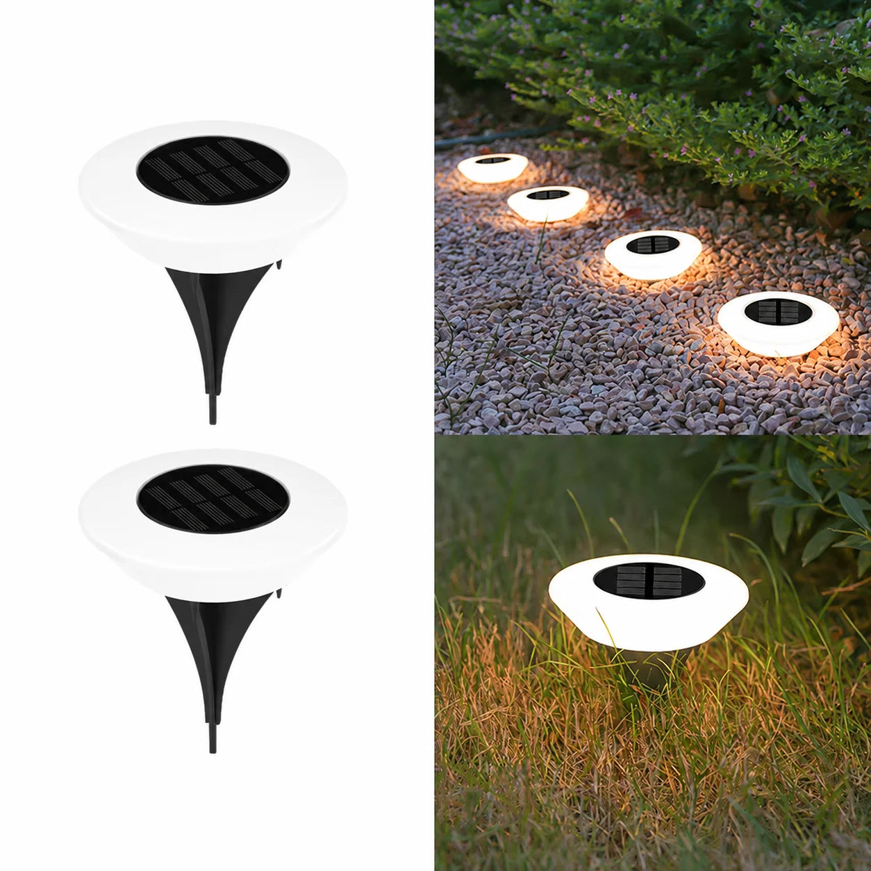 Solar Lawn Lamp Set with 14 LED Lights and IP65 Waterproof