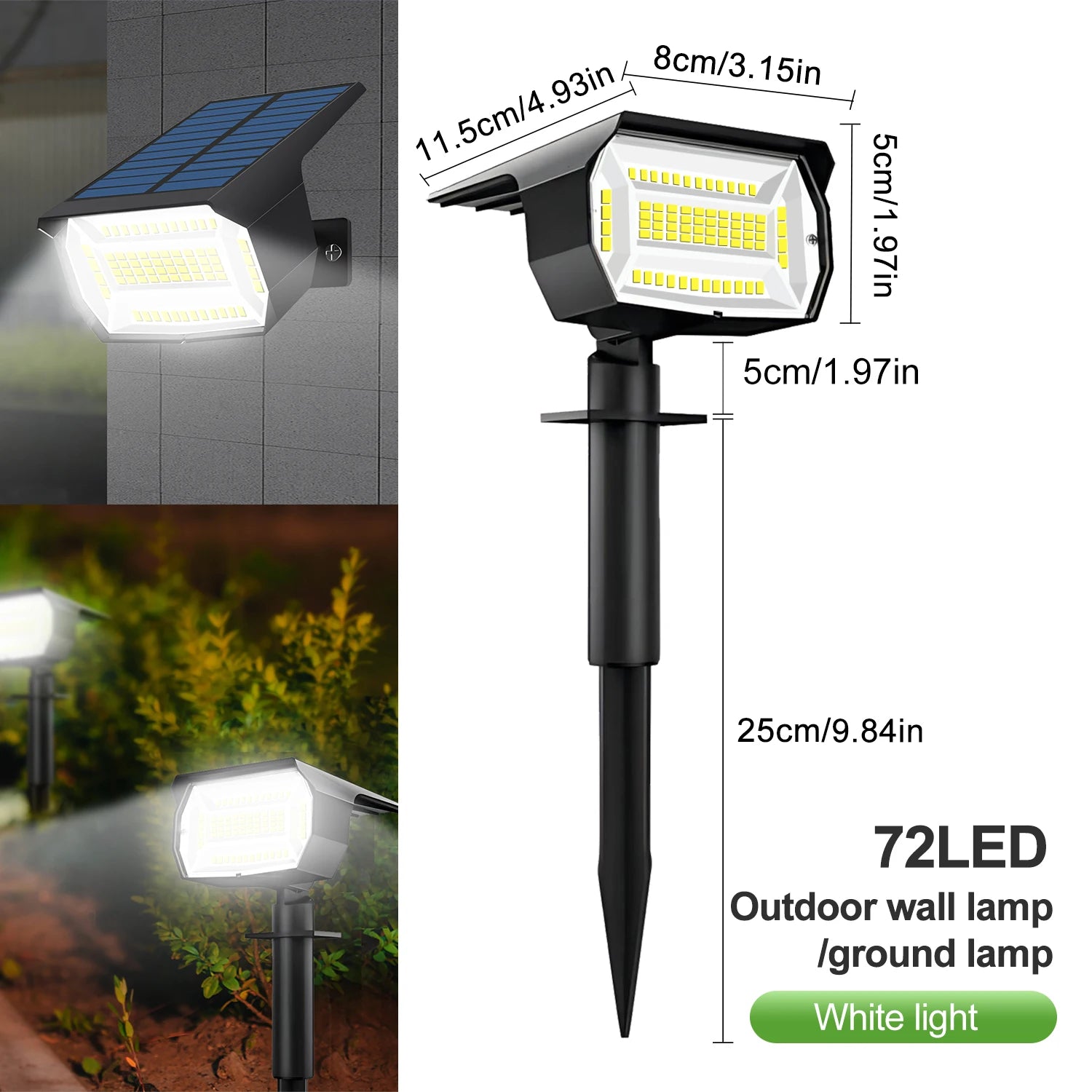 LED Solar Landscape Spotlight Set with 72 and 68 LEDs
