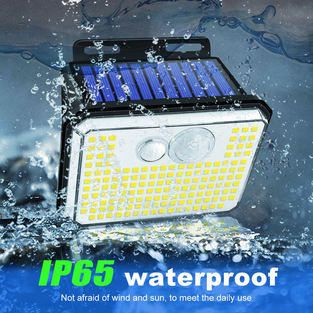 Solar Motion Sensor Wall Light with 148 LEDs and IP65 Rating