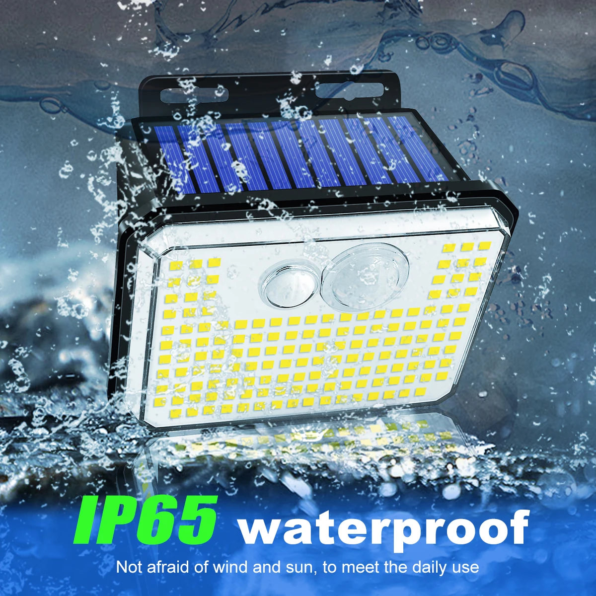 Solar Motion Sensor Wall Light with 148 LEDs and IP65 Rating