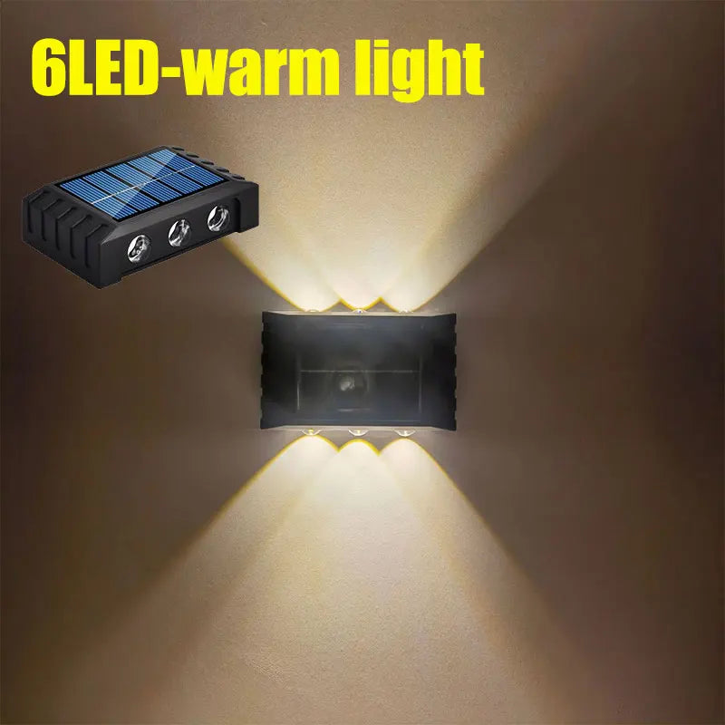 Brightguard Solar Wall Lamp 4/6/8/10 LEDs Waterproof Black