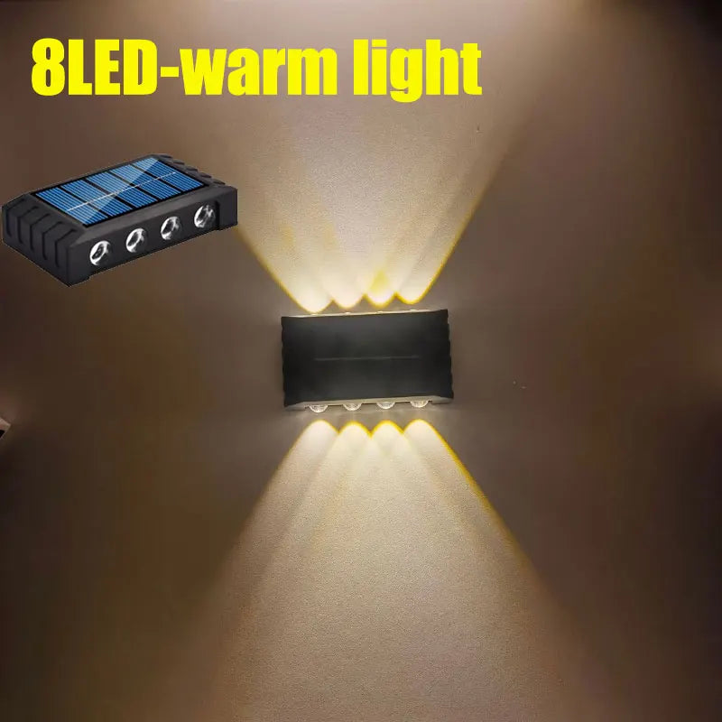 Brightguard Solar Wall Lamp 4/6/8/10 LEDs Waterproof Black
