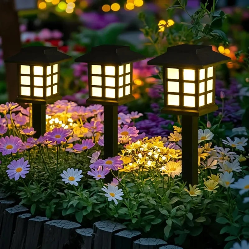 Solar Pathway Light Set 2 Pack Waterproof LED Garden Lamp