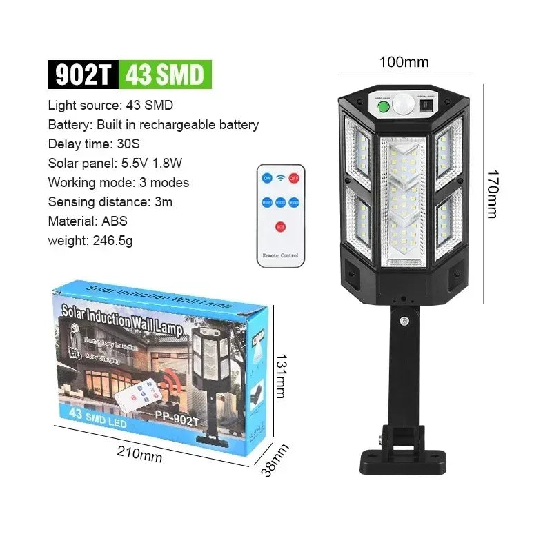 Solar Motion-Sensor Wall Lamp 15000LM IP65 Waterproof