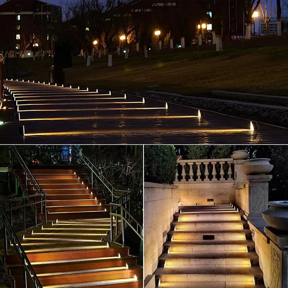 Solar Step Light Set Warm White IP67 Waterproof Outdoor