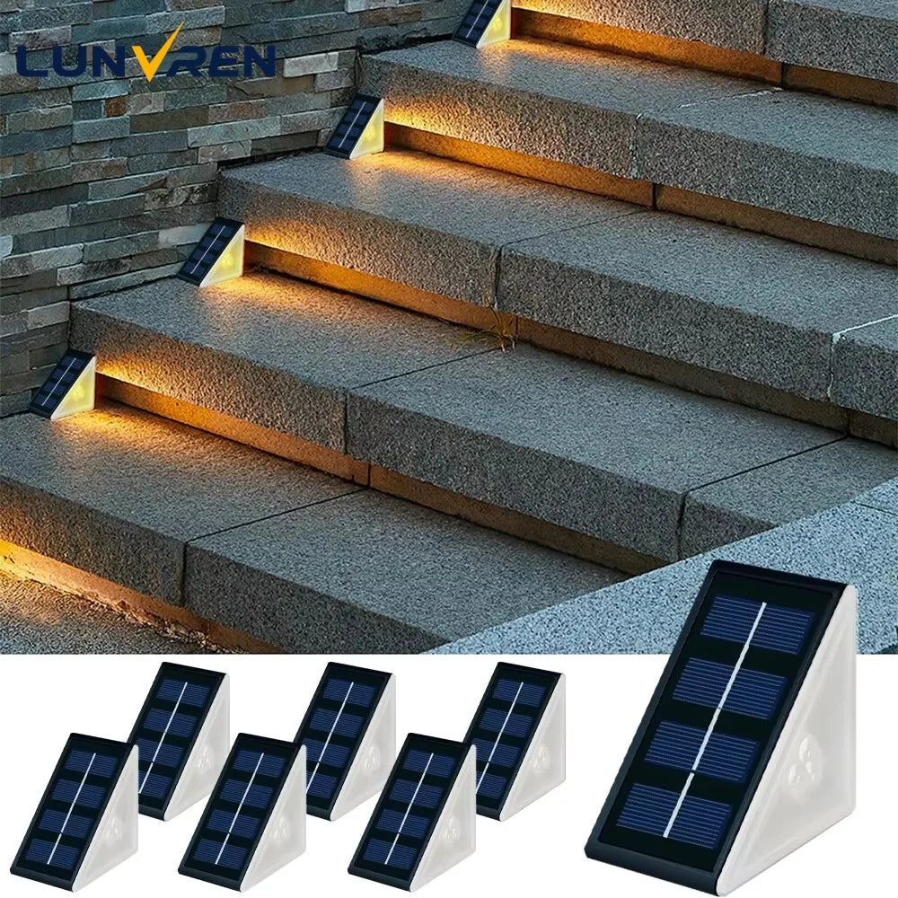 Solar Step Light Set Warm White IP67 Waterproof Outdoor