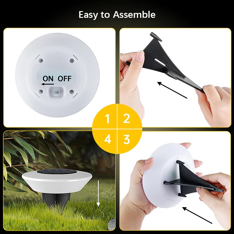 Solar Lawn Lamp Set, 14 LED Waterproof Landscape Light