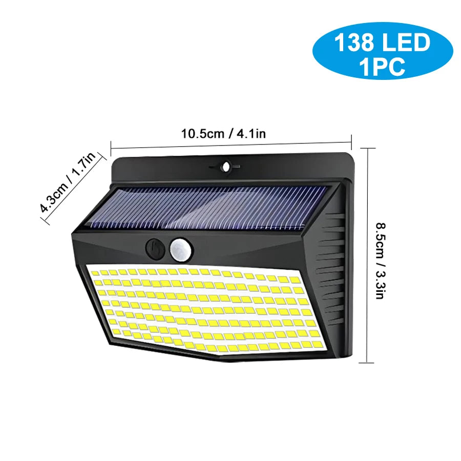 Solar Motion-Sensor Flood Light 528 LED Waterproof