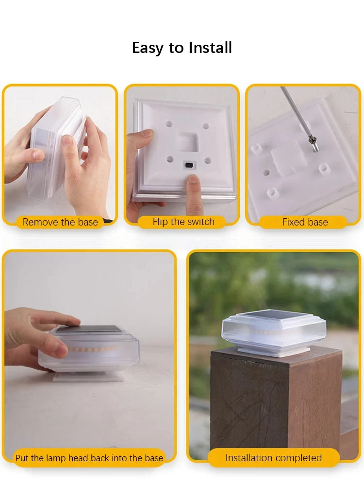 Solar Pillar Light 30LED Waterproof Post Cap Light
