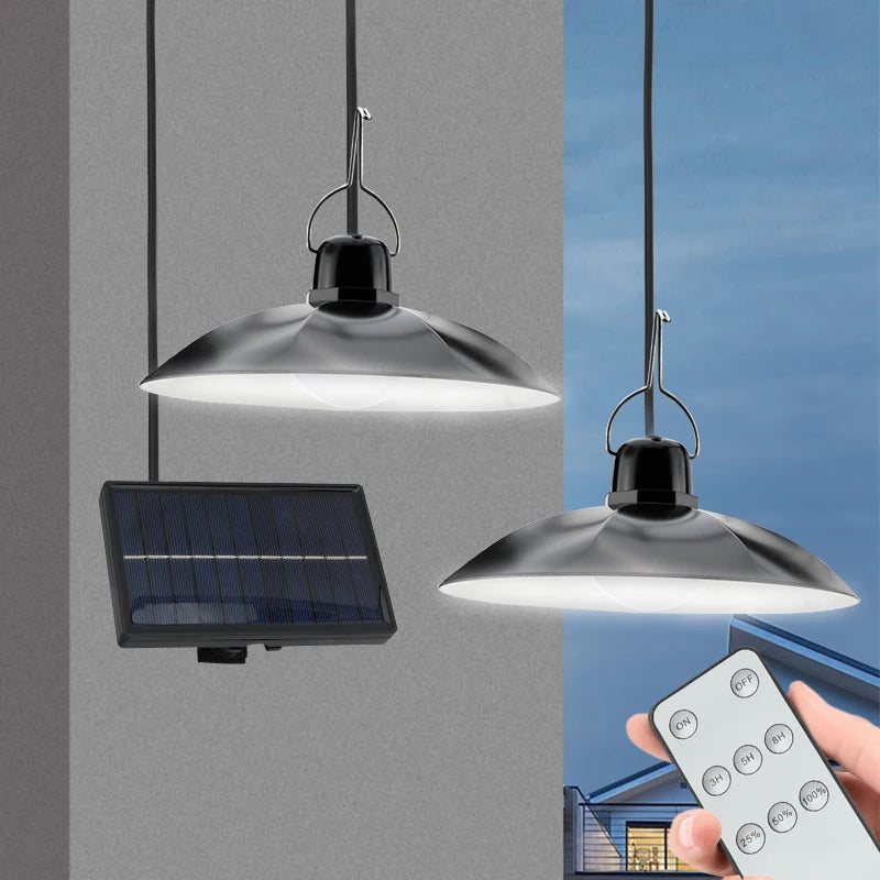 Solar Pendant Light with Remote Control for Outdoor Use