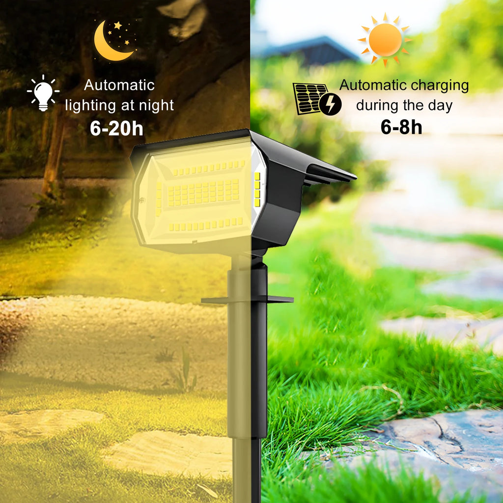 LED Solar Landscape Spotlight Set with 72 and 68 LEDs