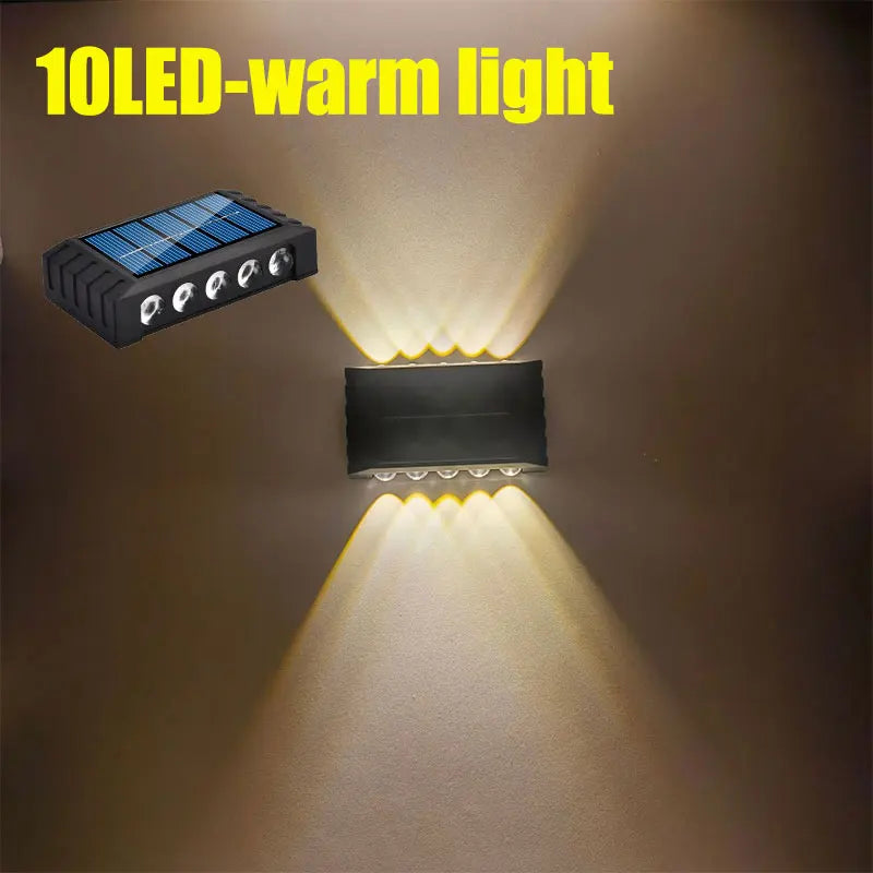 Brightguard Solar Wall Lamp 4/6/8/10 LEDs Waterproof Black