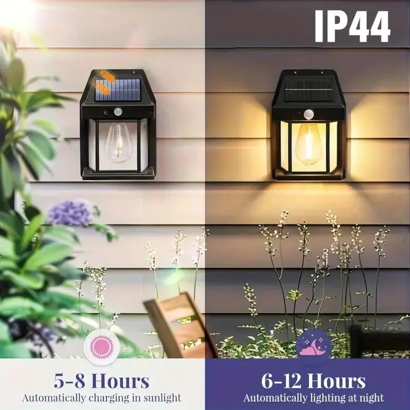 Solar Motion Sensor Wall Light Set IPX65 Outdoor Security