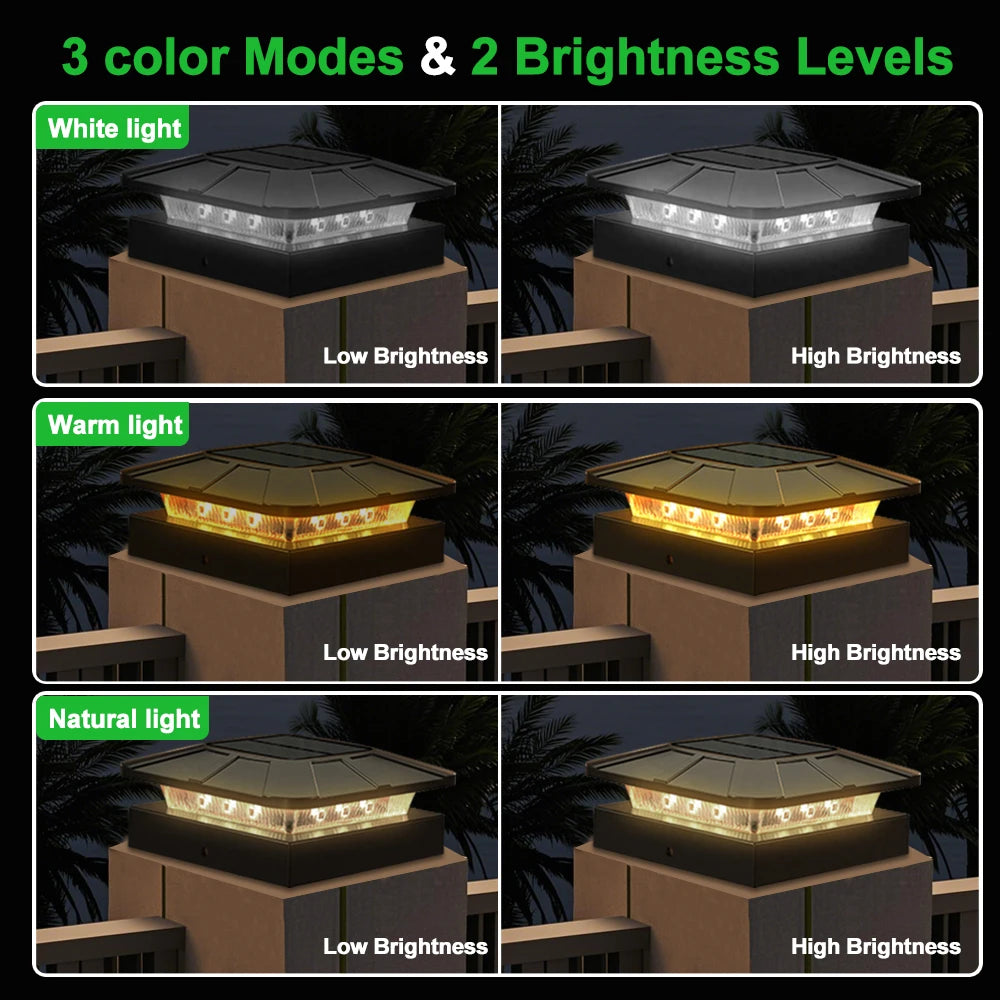 Brightguard Solar Post Cap Lights 4x4 Waterproof LED