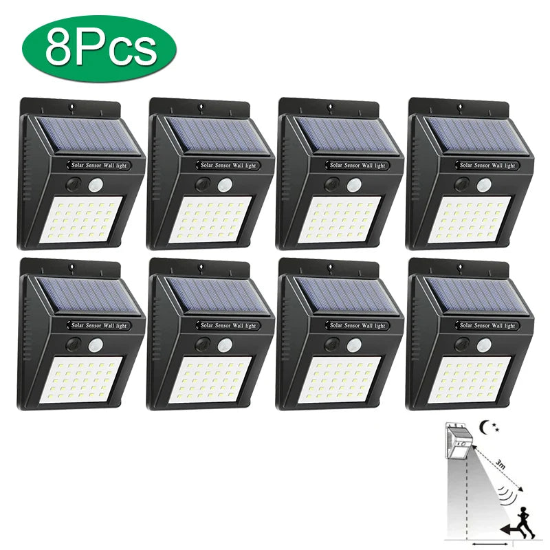 Solar Motion-Sensor Wall Light 30 LED 16W IP65 Waterproof