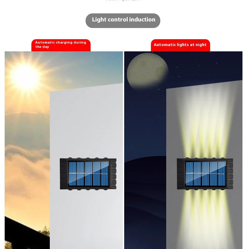 Brightguard Solar Wall Lamp 4/6/8/10 LEDs Waterproof Black