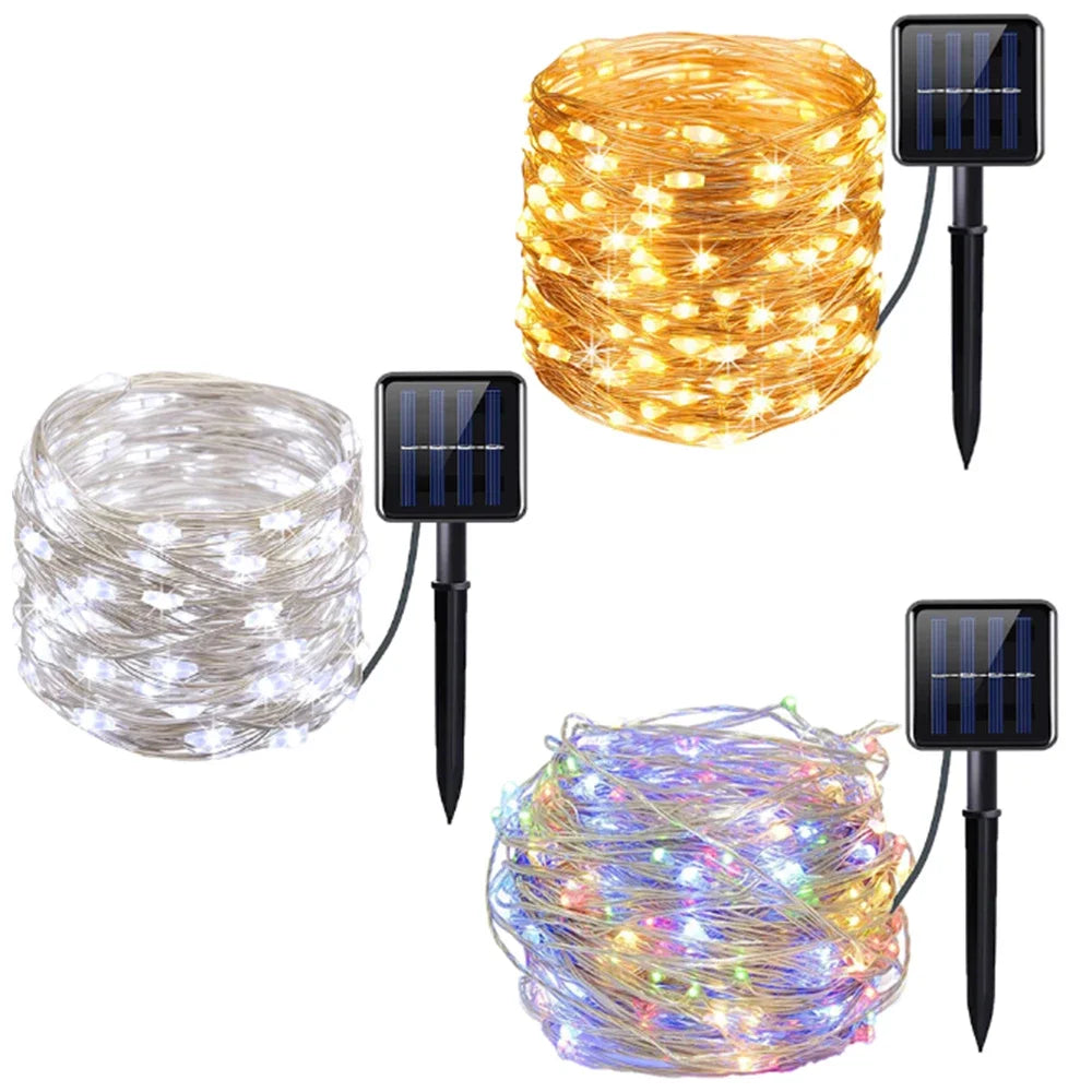 LED Solar String Fairy Lights 7M 12M 22M 32M Waterproof