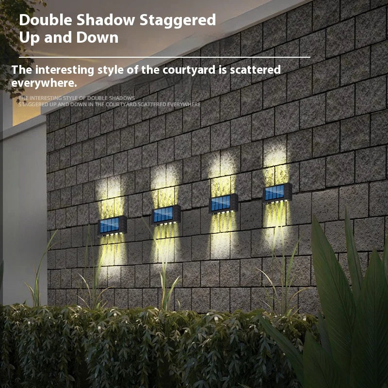 Brightguard Solar Wall Lamp 4/6/8/10 LEDs Waterproof Black