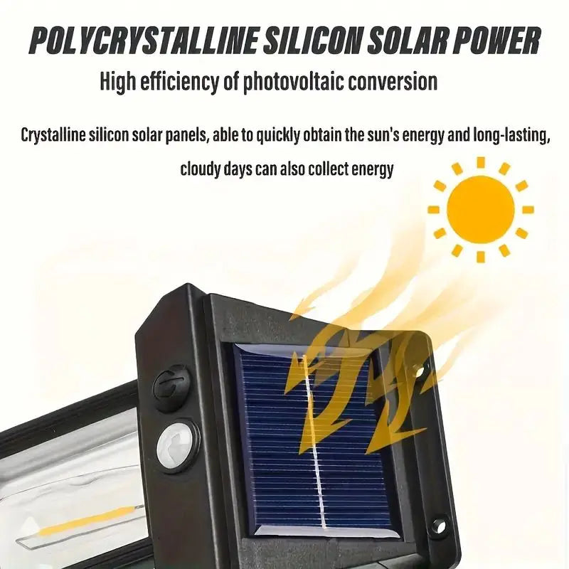 Solar Motion Sensor Wall Light Set IPX65 Outdoor Security