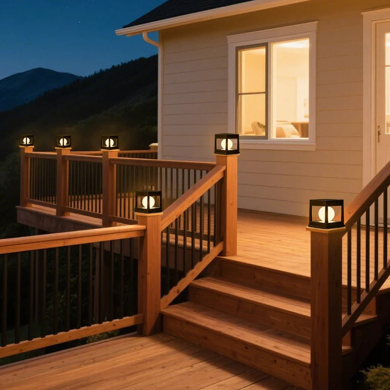 Solar Post Light Waterproof LED Pillar Lamp for Outdoor Use