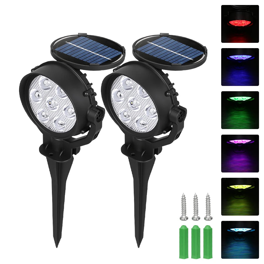 Brightguard 9 LED Solar Spot Lights IP65 Waterproof RGB