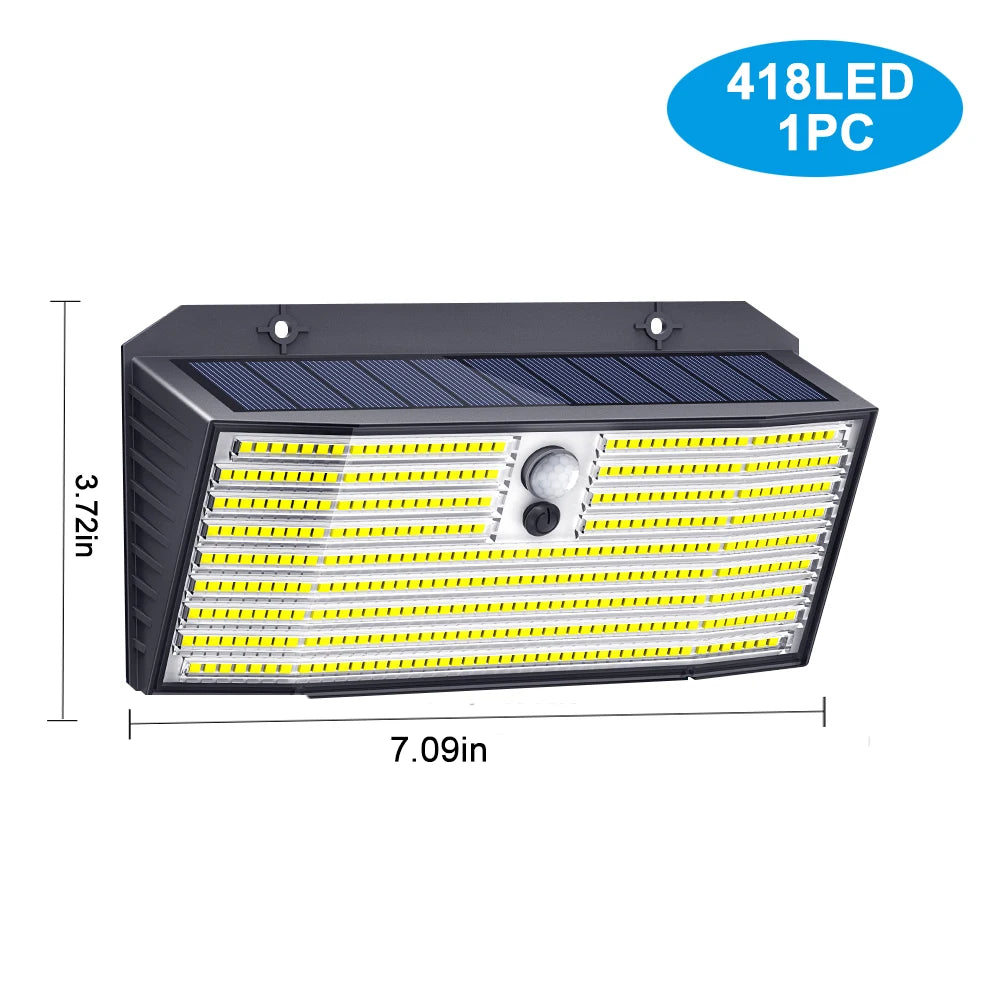 Solar Motion-Sensor Flood Light 528 LED Waterproof