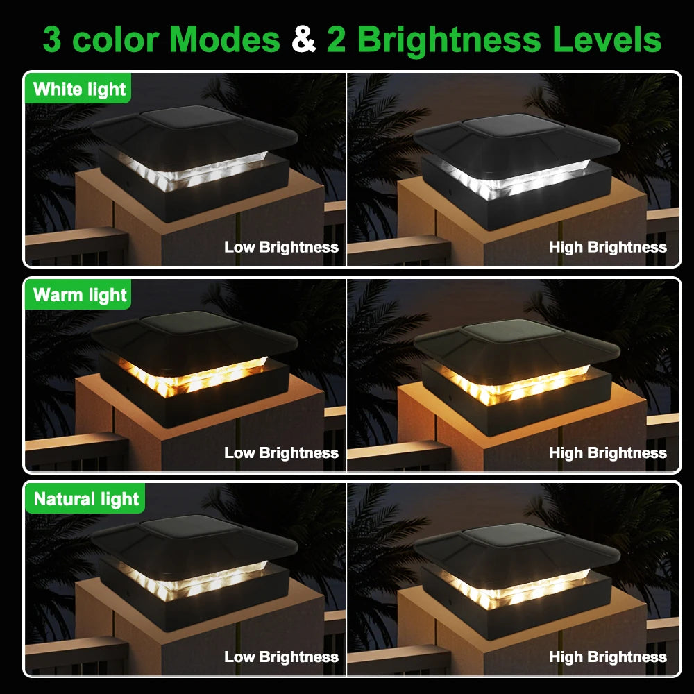 Brightguard Solar Post Cap Light 4x4 Inch Waterproof