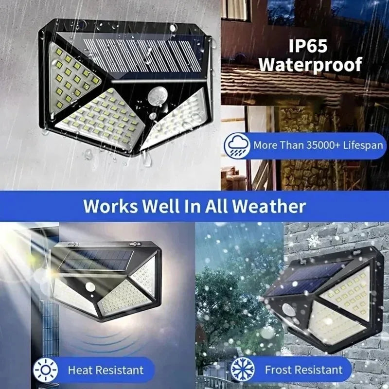 Brightguard Solar Motion-Sensor Wall Light 100 LED Waterproof