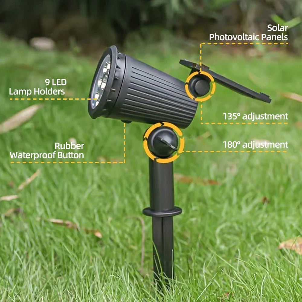 Brightguard 9 LED Solar Spot Lights IP65 Waterproof RGB