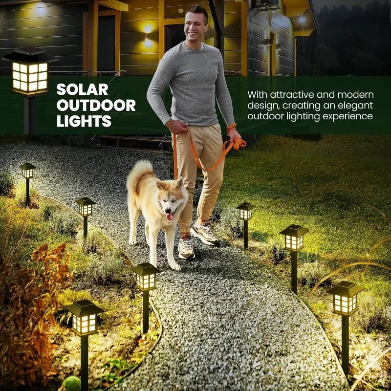 Solar Pathway Light Set 2 Pack Waterproof LED Garden Lamp