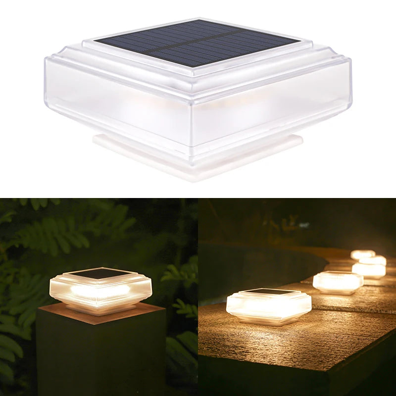 Solar Pillar Light with 30 LED, Waterproof ABS Post Cap