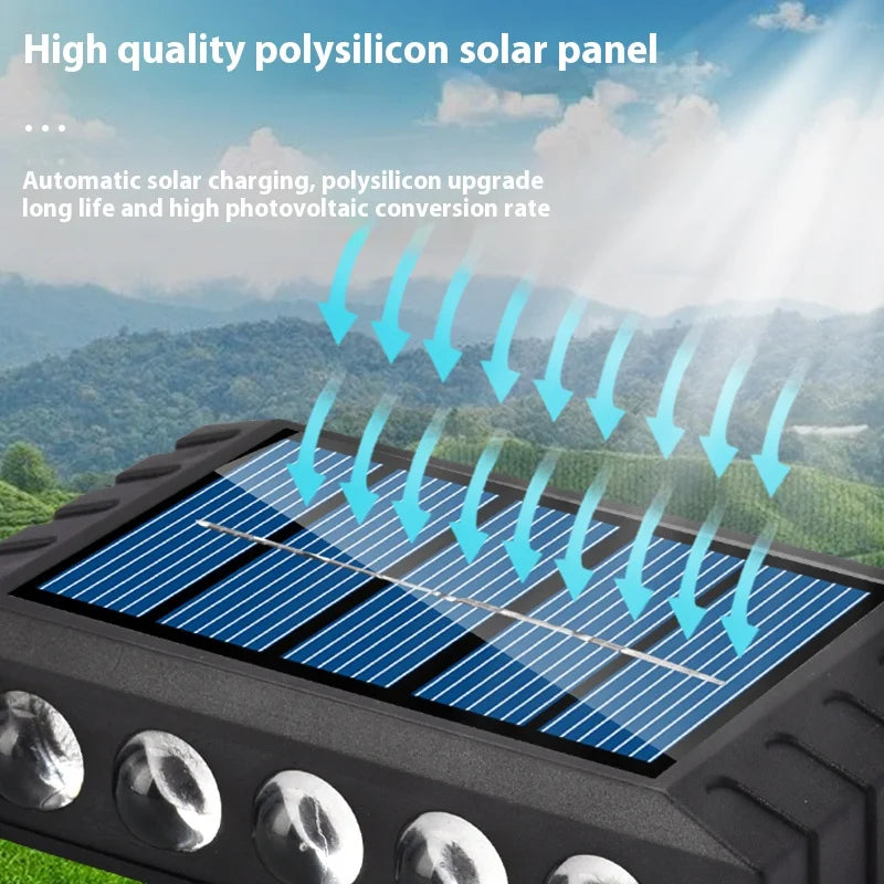 Brightguard Solar Wall Lamp 4/6/8/10 LEDs Waterproof Black