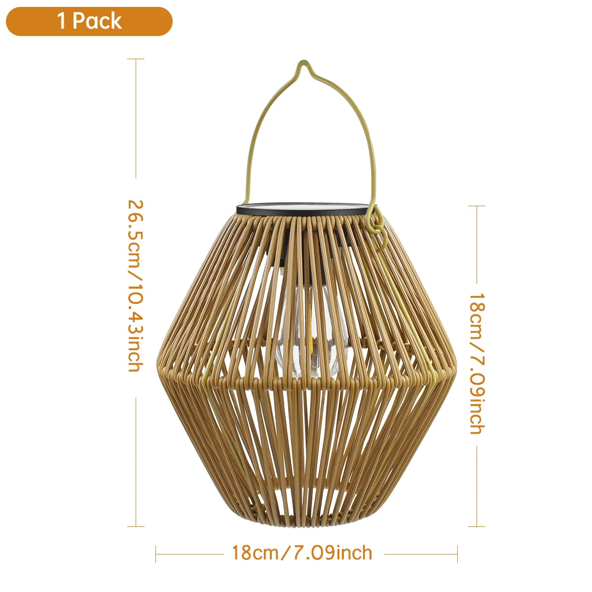 Brightguard Solar Lantern Outdoor Waterproof Woven Rattan Light