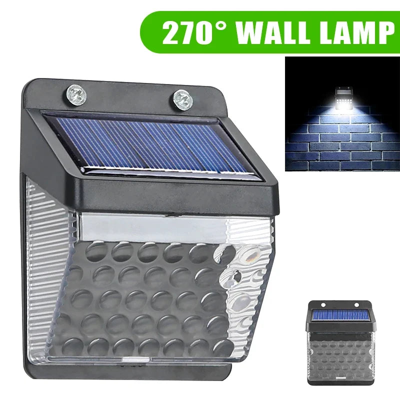 Solar Motion-Sensor Wall Light 30 LED 16W IP65 Waterproof