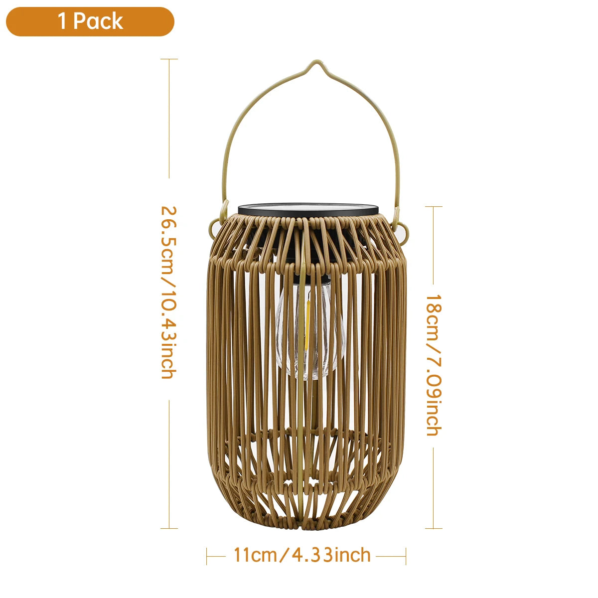 Brightguard Solar Lantern Outdoor Waterproof Woven Rattan Light