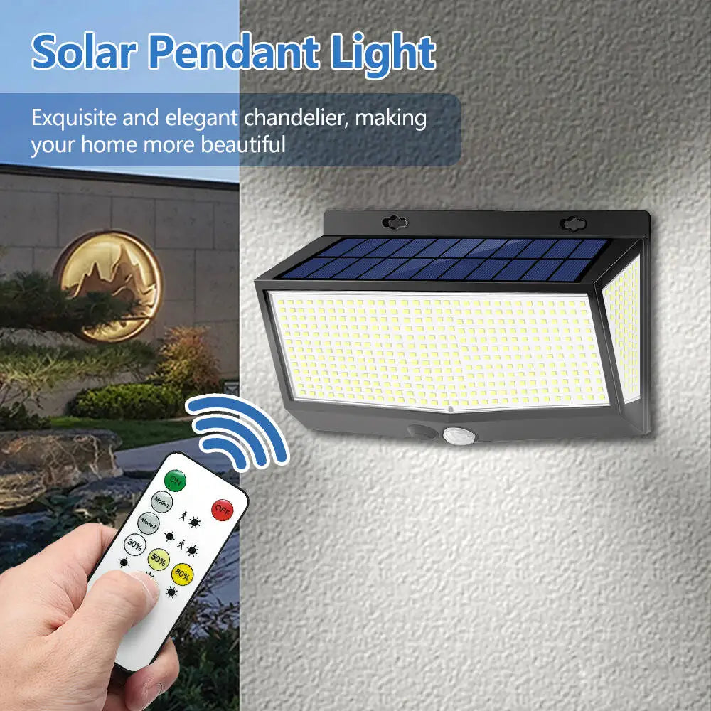 Solar Motion-Sensor Flood Light 528 LED Waterproof