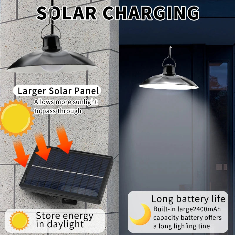 Solar Pendant Light with Remote Control for Outdoor Use