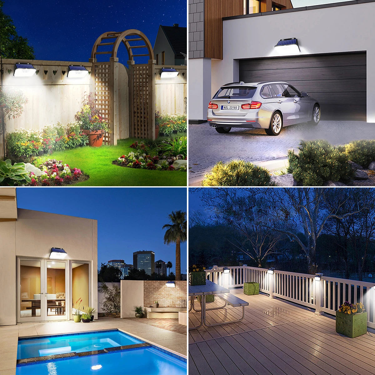 Solar Motion Sensor Wall Light with 148 LEDs and IP65 Rating
