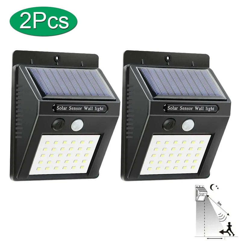 Solar Motion-Sensor Wall Light 30 LED 16W IP65 Waterproof