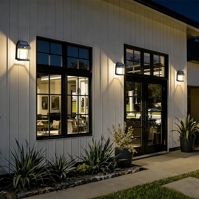 Solar Motion-Sensor Wall Light 2 Pack LED IP65