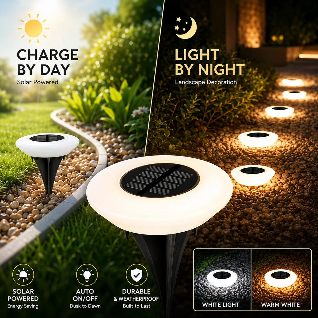 Solar Lawn Lamp Set with 14 LED Lights and IP65 Waterproof
