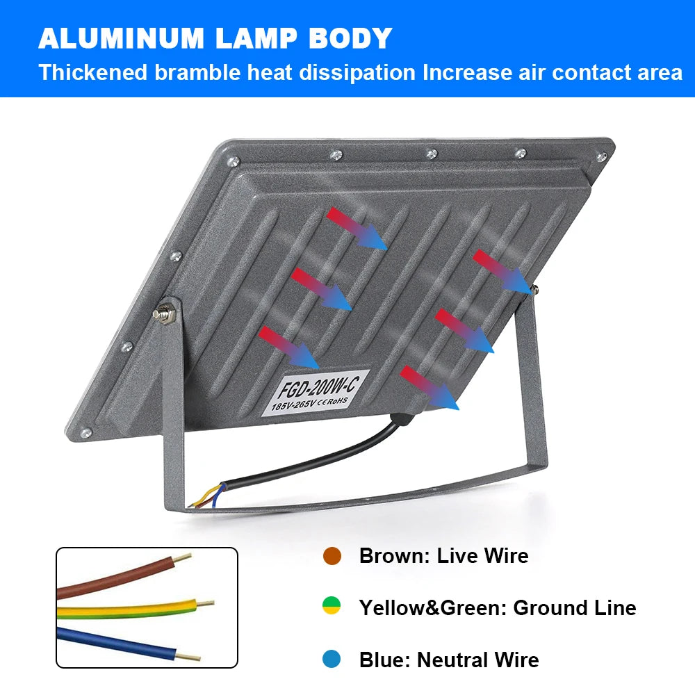 LED Floodlight 220V Outdoor IP66 Aluminum Security Light