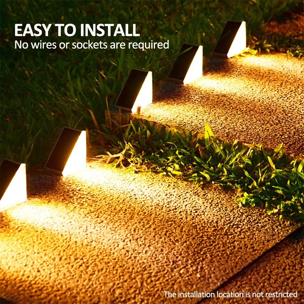 Solar Step Light Set Warm White IP67 Waterproof Outdoor