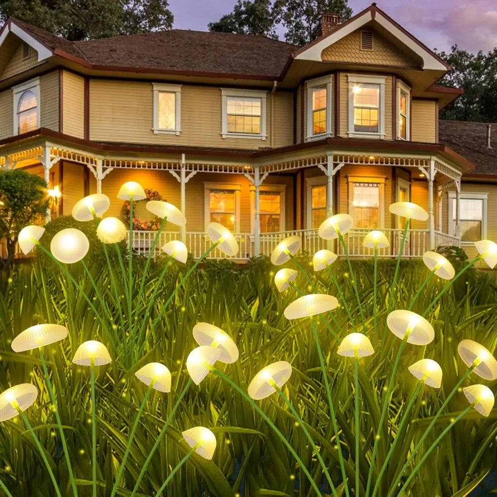 Solar Pathway Light Set LED Mushroom Lights Waterproof