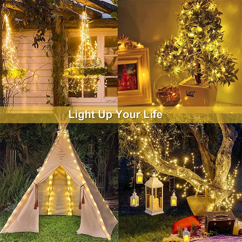 LED Solar String Fairy Lights 7M 12M 22M 32M Waterproof